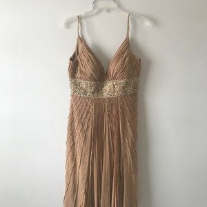 Carmen Marc Valvo 100%silk dress Nude size 8